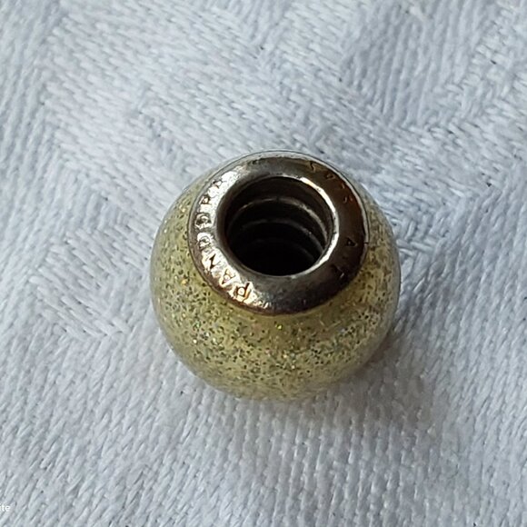 Pandora authentic sterling charm gold glitter ball - Picture 3 of 5